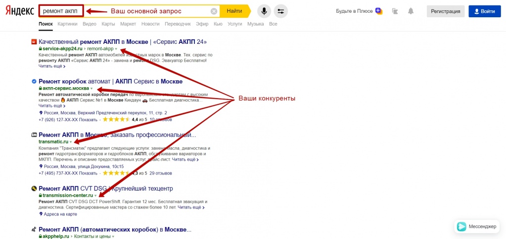 Для выявления конкурентов проанализируйте поисковую выдачу